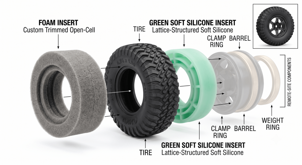 Inserts for crawler tyres